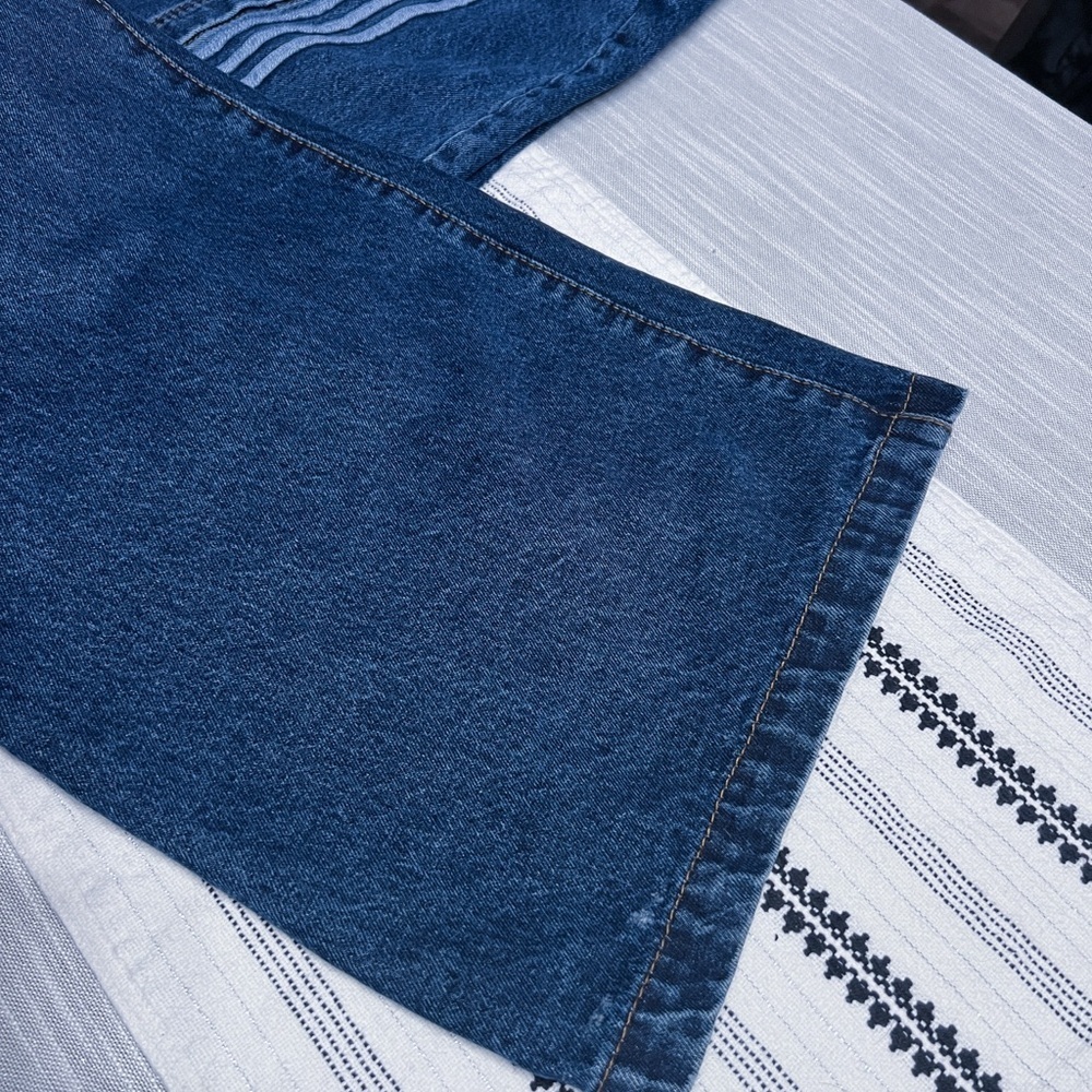 IVY PARK Blue Wide Leg Jeans with White Stripes - Picture 8 of 11